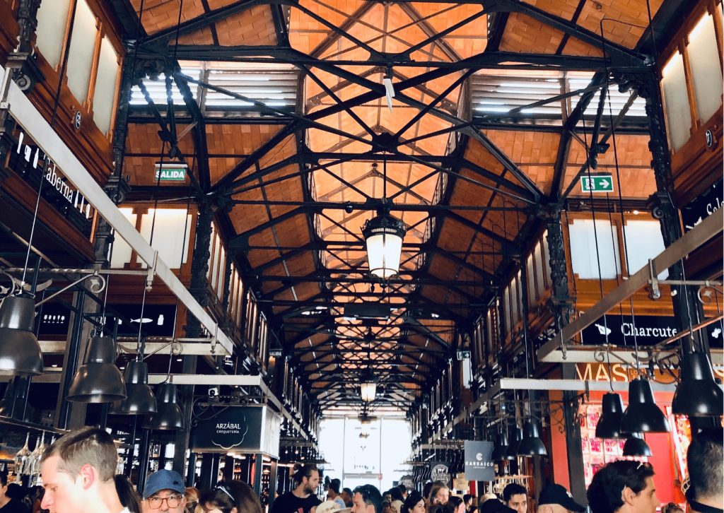 inside of market in Madrid